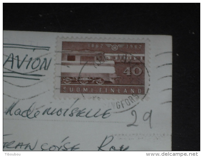 LETTRE FINLANDE SUOMI FINLAND AVEC YT 521 - TRAIN LOCOMOTIVE DIESEL - - Cartas & Documentos