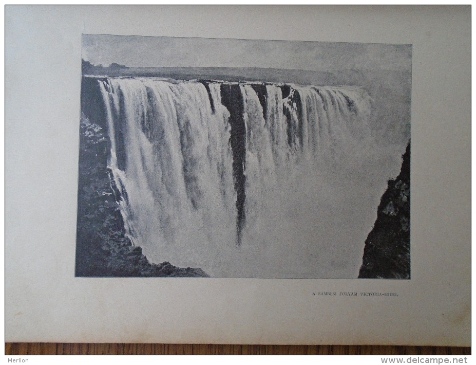 Zabia Zimbabwe Border -  Zambezi  - Victoria Falls, Or Mosi-oa-Tunya-  1906 Hungarian Print  2AFK467.2 - Autres & Non Classés