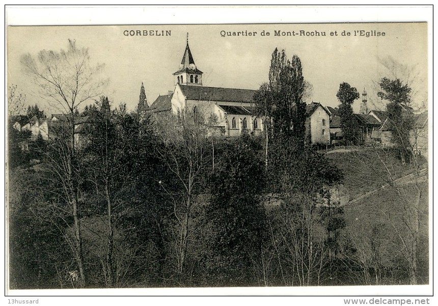 Carte Postale Ancienne Corbelin - Quartier Du Mont Rochu Et De L'Eglise - Corbelin