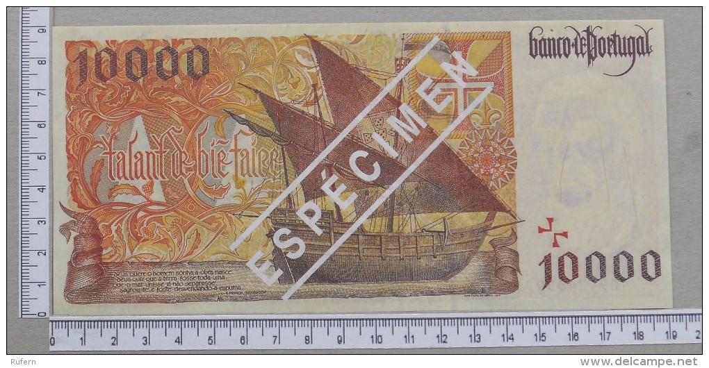 PORTUGAL  10000  ESCUDOS  1998  REPRODUÇÃO - ESPECIMEN     -  90MM*192MM  (Nº12253) - Portugal