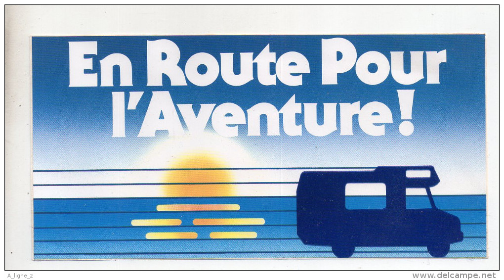 Ref AUTO 4 :   Autocollant Sticker En Route Pour L'aventure Camping Car - Autocollants