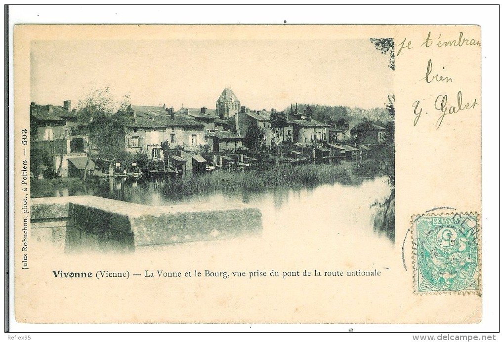 VIVONNE - La Vonne Et Le Bourg - Vue Prise Du Pont De La Route Nationale - Vivonne