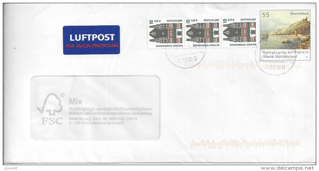 Germany 2006/07  UNESCO; Oberes Mittelrheintal  Mi.USo 126 B /01 (+2139 ARa Nr.430) - Covers - Used