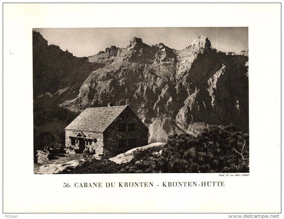 Original Ansicht/ Photographie Von 1927 , Krönten - Hütte , Erstfeld , Gotthard , Ca. 20x13 , Berghütte !!! - Erstfeld