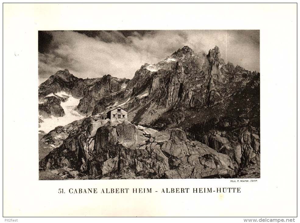 Original Ansicht/ Photographie Von 1927 , Albert Heim Hütte , Realp , Tiefenbach , Uto , Ca. 20x13 , Berghütte !!! - Realp