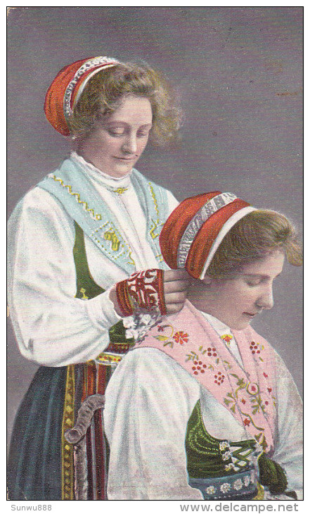 Suède, Sweden - Folklore Femmes Animation Women (timbre, Stamp 1907) - Suède
