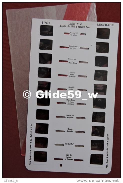 Carte Stéréoscopique LESTRADE (an. 60-70) - Savoie N° 21 - Aiguille Du Midi - Versant Nord - N° 1721 - Visionneuses Stéréoscopiques