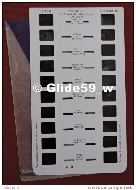 Carte Stéréoscopique LESTRADE (an. 60-70) - Savoie N° 9 - Le Massif Du Mont-Blanc - Les Aiguilles Vues Du...  N° 1709 - Stereoscopes - Side-by-side Viewers