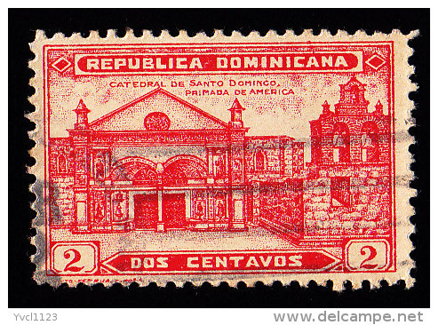 DOMINICAN REPUBLIC - Scott #261 St. Domingo's Cathedral / Used Stamp - Dominikanische Rep.