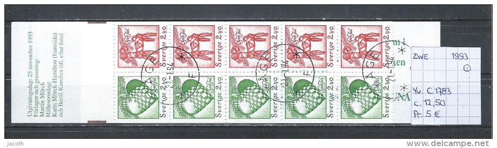 Zweden 1993 - Yv. Boekje C1783 - Michel MH187 Gest./obl./used - 1981-..