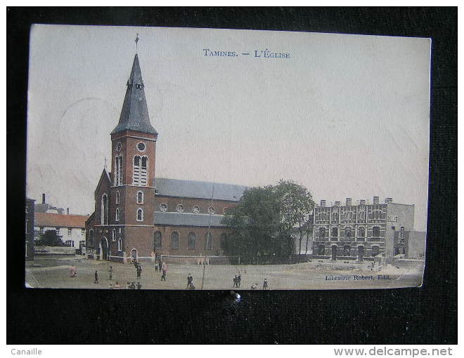 O N° 39 /   Namur - Sambreville, Tamines -  L'Église  / Circulé  En 1907  .- - Sambreville