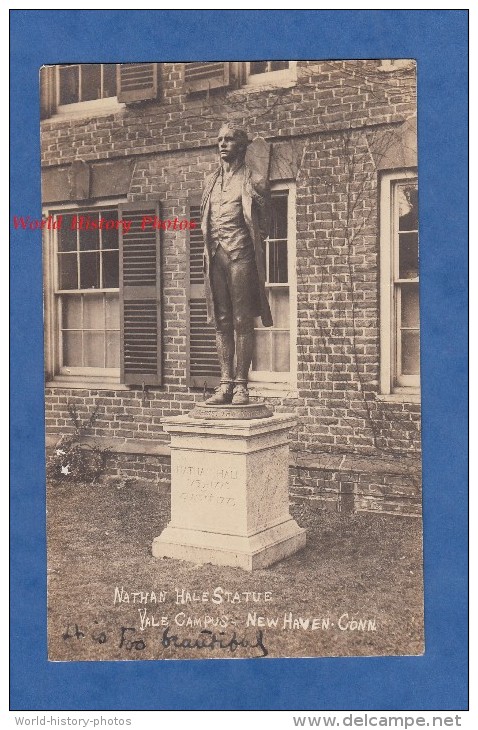 CPA Photo RPPC - NEW HAVEN - Vale Campus - Nathan Hale Statue - New Haven