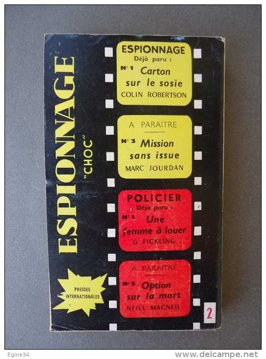 Presses Internationales  Espionnage "Choc" - No 2 - M. Vardar - Le Barbu Mène L'Enquête - 1962 - Andere & Zonder Classificatie