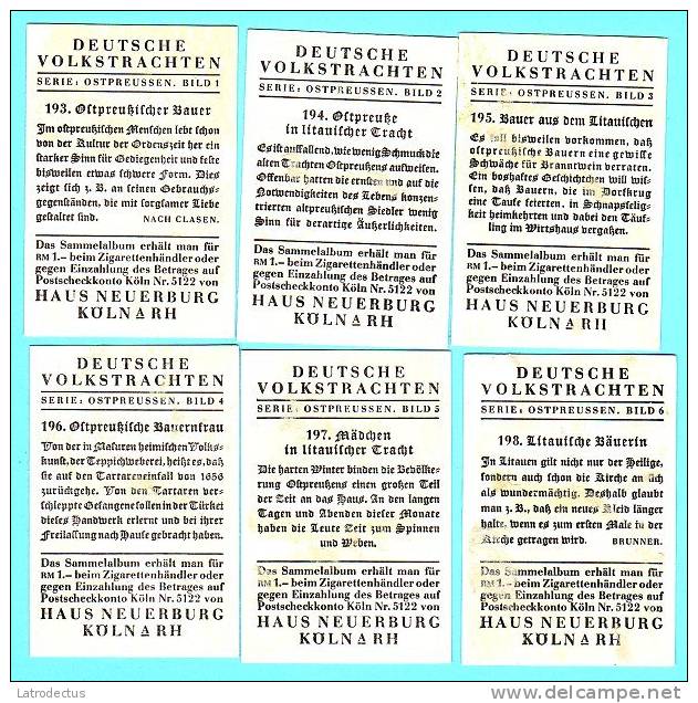 Deutsche Volkstrachten - 1931 - Serie 33 - Ostpreussen - Zigarettenmarken