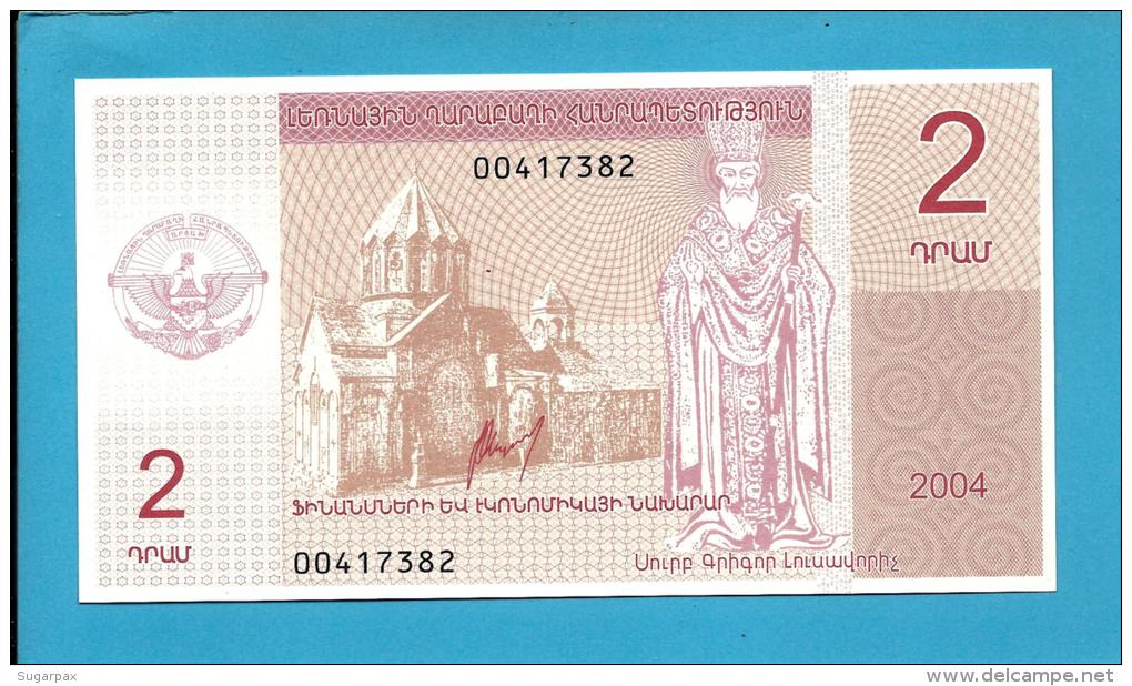 Nagorno Karabakh - 2 DRAM - 2004 - UNC. - Pick  ??? - 2 Scans - Nagorno    Karabakh