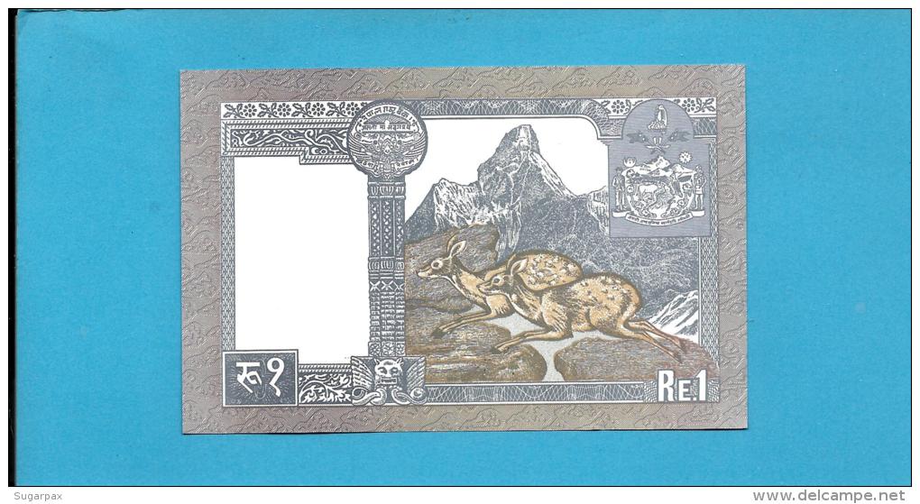 NEPAL - 1  Rupee - ND ( 1991 -  ) - P 37 - Sign. 13 - UNC. - King Birendra Bir Bikram - 2 Scans - Népal