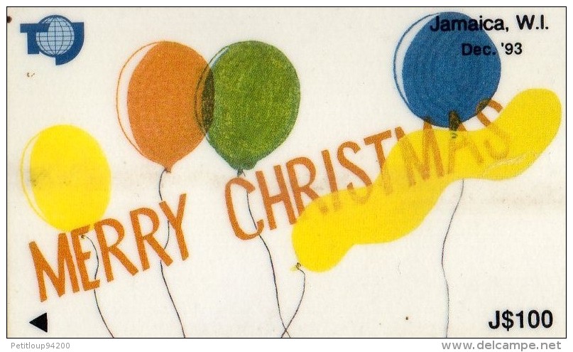 TELECARTE  JAMAIQUE J$100  Merry Christm  Dec 93 - Jamaïque