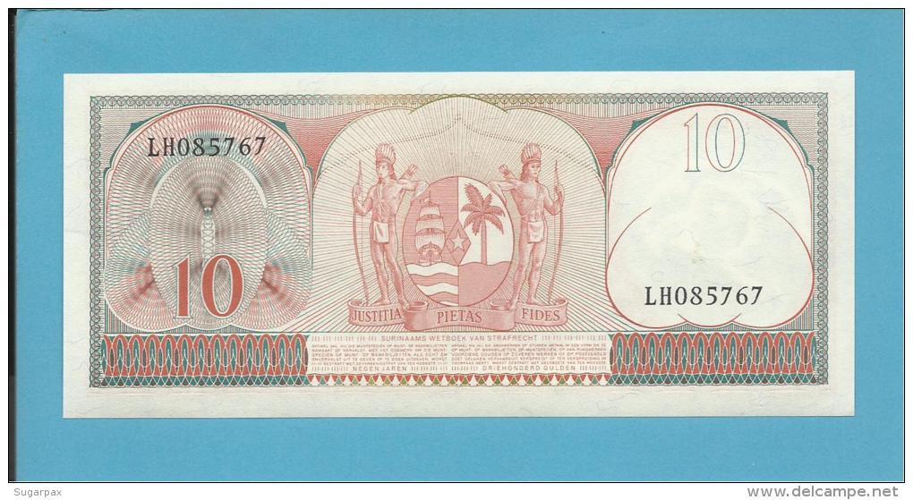 SURINAM - 10 GULDEN - 01.09.1963 - Pick 121 - UNC. - Wmk. Toucan's Head - 2 Scans - Surinam