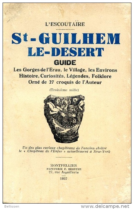 St-Guilhem-le-Désert, Par L'Escoutaïre, 1937, HERAULT - Languedoc-Roussillon
