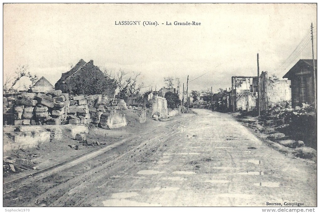 PICARDIE - 60 - OISE - LASSIGNY - La Grande Rue - Destruction De Guerre - Lassigny