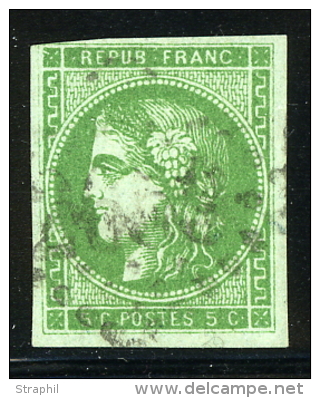 N°42B - Vert Jaune - 1 Filet Biseau - Sinon TB - 1870 Emission De Bordeaux