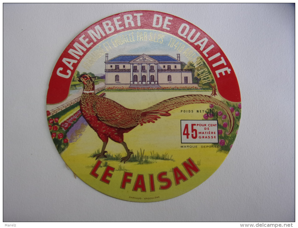 ETIQUETTE DE FROMAGE : CAMEMBERT "LE FAISAN" - SLPS 18 - Cheese