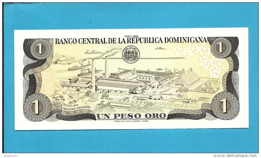 DOMINICAN REP. - 1 PESO ORO - 1988 - Pick 126 - UNC. - 2 Scans - República Dominicana