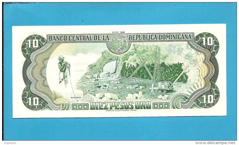 DOMINICAN REP. - 10 PESOS ORO - 1988 - Pick 119.c - UNC. - 2 Scans - República Dominicana