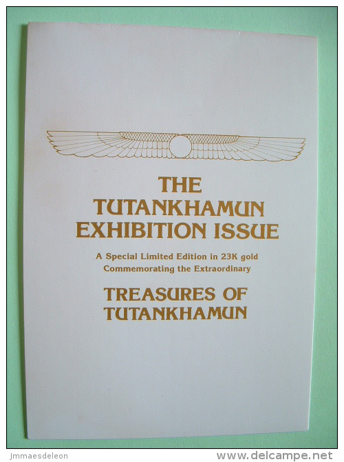 Staffa Is., UK (local) Egypt Pharaoh Tutankhamun - 23K Gold Foil - Gold Ostrich Fan Reverse Detail - Arqueología