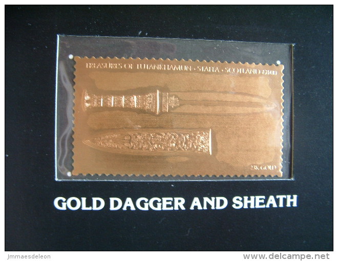 Staffa Is., UK (local) Egypt Pharaoh Tutankhamun - 23K Gold Foil - Gold Dagger And Sheath - Archäologie