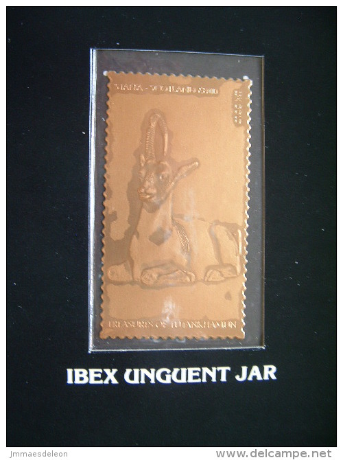 Staffa Is., UK (local) Egypt Pharaoh Tutankhamun - 23K Gold Foil - Ibex Unguent Jar - Arqueología