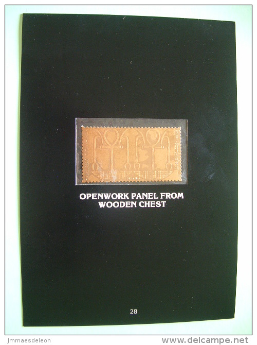 Staffa Is., UK (local) Egypt Pharaoh Tutankhamun - 23K Gold Foil - Openwork Panel From Wooden Chest - Archäologie