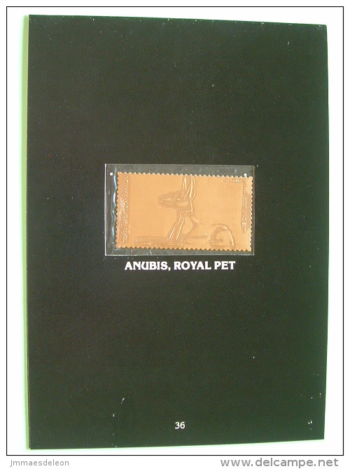 Staffa Is., UK (local) Egypt Pharaoh Tutankhamun - 23K Gold Foil - Anubis, Royal Pet (chacal Or Fox ?) - Archaeology