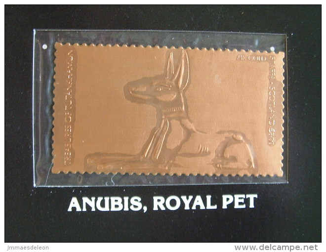 Staffa Is., UK (local) Egypt Pharaoh Tutankhamun - 23K Gold Foil - Anubis, Royal Pet (chacal Or Fox ?) - Archaeology