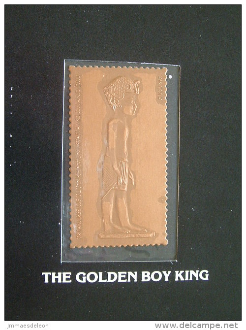 Staffa Is., UK (local) Egypt Pharaoh Tutankhamun - 23K Gold Foil - Golden Boy King - Archéologie