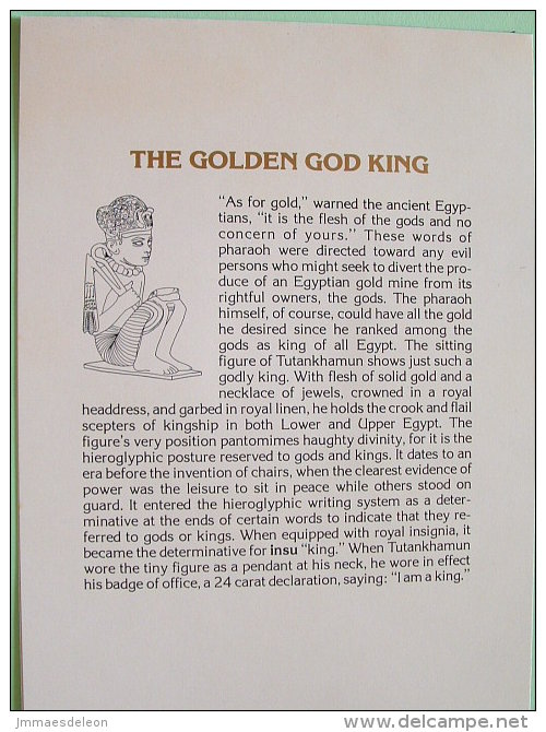 Staffa Is., UK (local) Egypt Pharaoh Tutankhamun - 23K Gold Foil - Golden Boy King - Archaeology