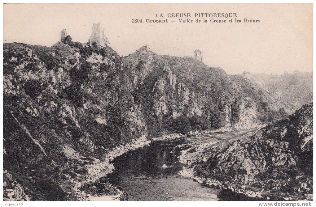 Cp , 23 , CROZANT , Vallée De La Creuse Et Les Ruines - Crozant