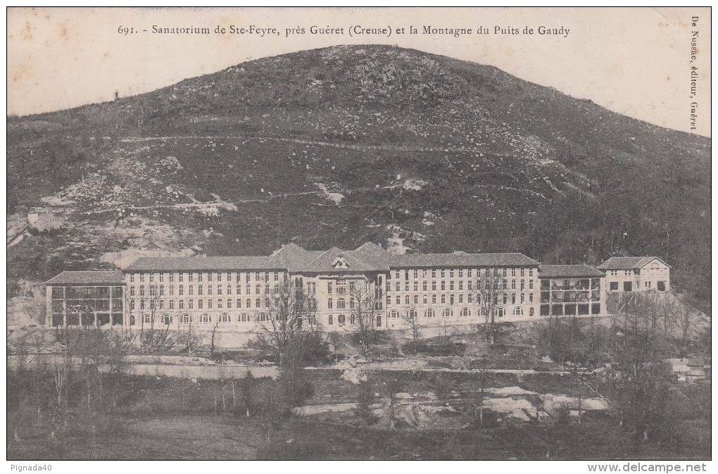 Cp , 23 , GUÉRET , Environs , Sanatorium De Sainte-Feyre Et La Montagne De Gaudy - Guéret