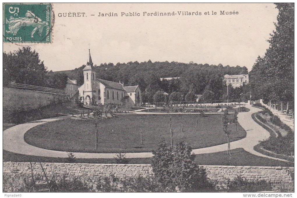 Cp , 23 , GUÉRET , Jardin Public Ferdinand-Villards Et Le Musée - Guéret