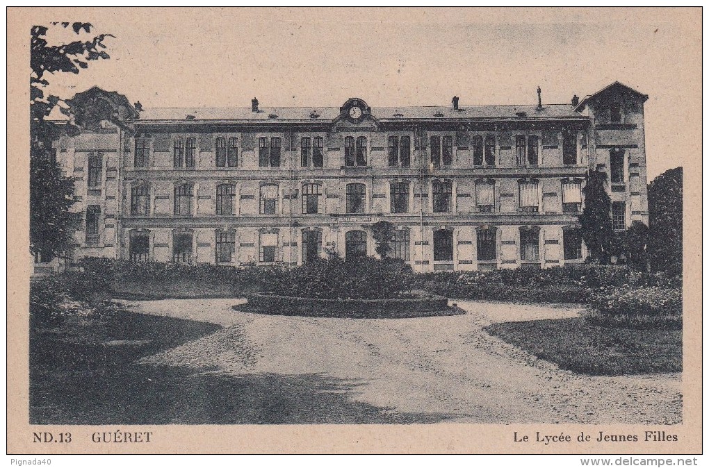 Cp , 23 , GUÉRET , La Lycée De Jeunes Filles - Guéret