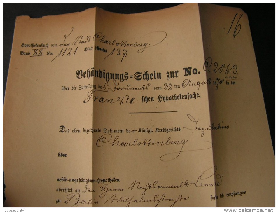 == Berlin -  Potsdam Bahnhof Brief 1870  Dokument - Lettres & Documents