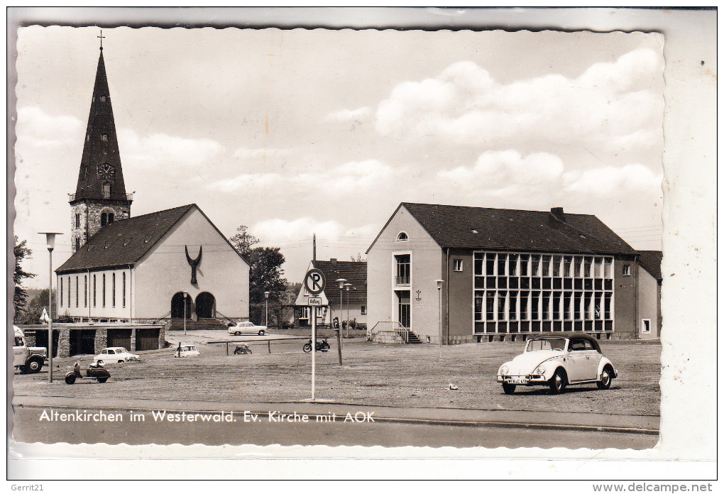 5230 ALTENKIRCHEN, Ev. Kirche, AOK, VW-Cabrio, 1961 - Altenkirchen