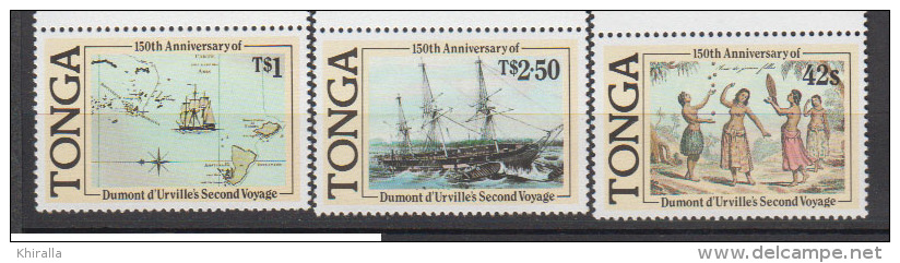 TONGA    1987              N°   653 / 655       COTE      34 &euro; 00              ( Y 71 ) - Tonga (1970-...)