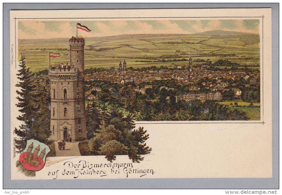 AK DE NS GÖTTINGEN Bismarksturm Ungebraucht Litho H.Lang - Goettingen