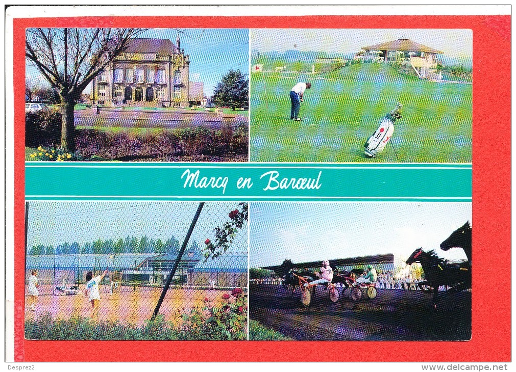 59 MARCQ En BAROEUIL Cpsm Multivues Sorpt Tennis Golk Chevaux - Marcq En Baroeul