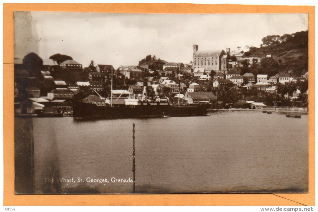 The Wharf St Georges Grenada Old Real Photo Postcard - Grenada