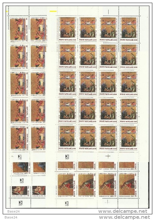 1990 Vaticano Vatican NATALE  CHRISTMAS 20 Serie Di 5v. In Foglio MNH** Sheet - Nuovi