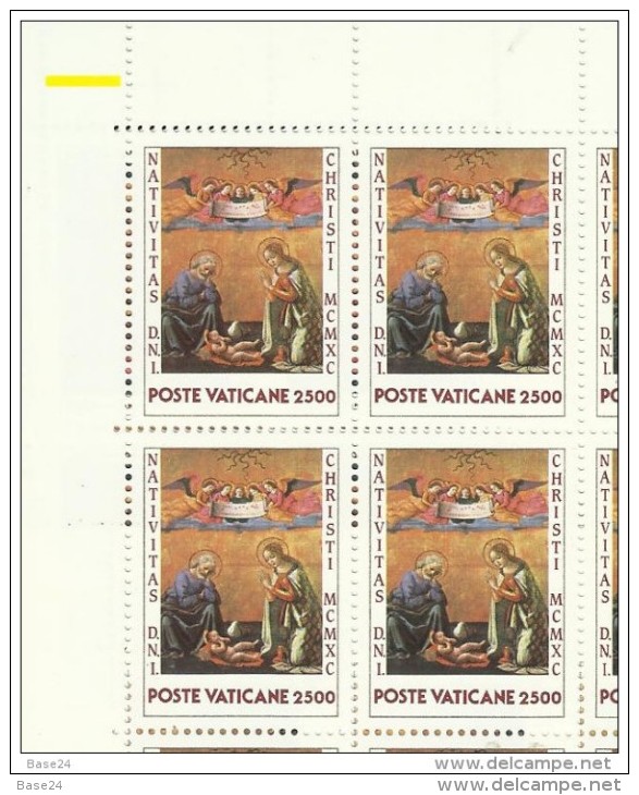 1990 Vaticano Vatican NATALE  CHRISTMAS 20 Serie Di 5v. In Foglio MNH** Sheet - Nuovi