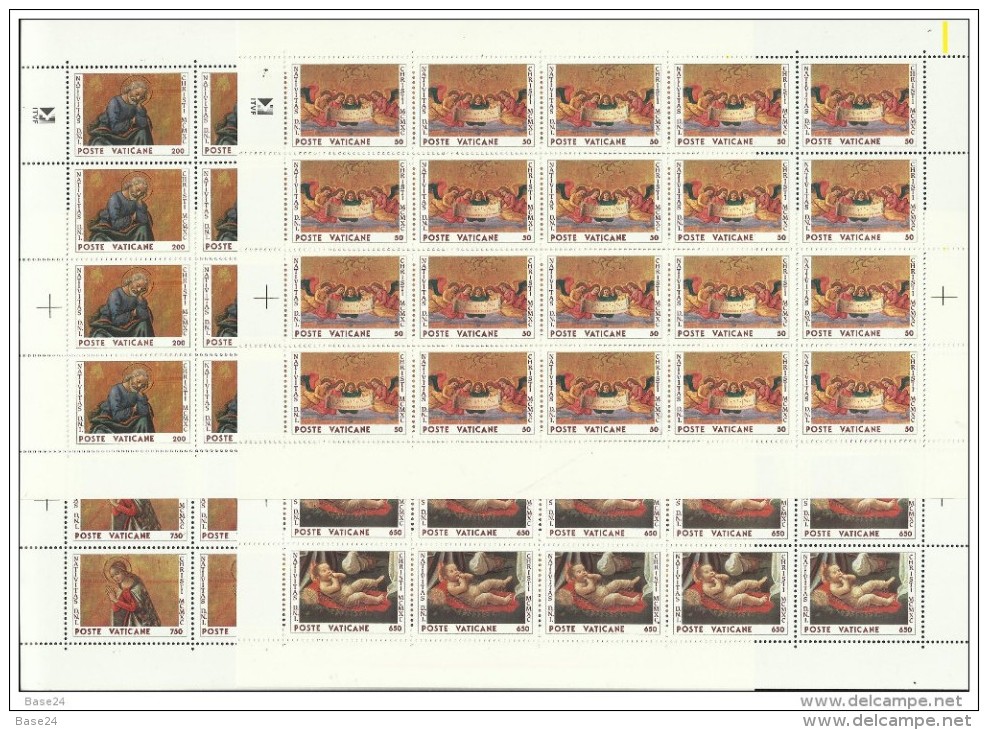 1990 Vaticano Vatican NATALE  CHRISTMAS 20 Serie Di 5v. In Foglio MNH** Sheet - Nuovi