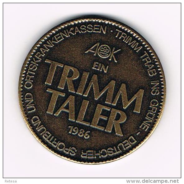 *** PENNING  AOK EIN TRIMM TALER  1986 - Pièces écrasées (Elongated Coins)